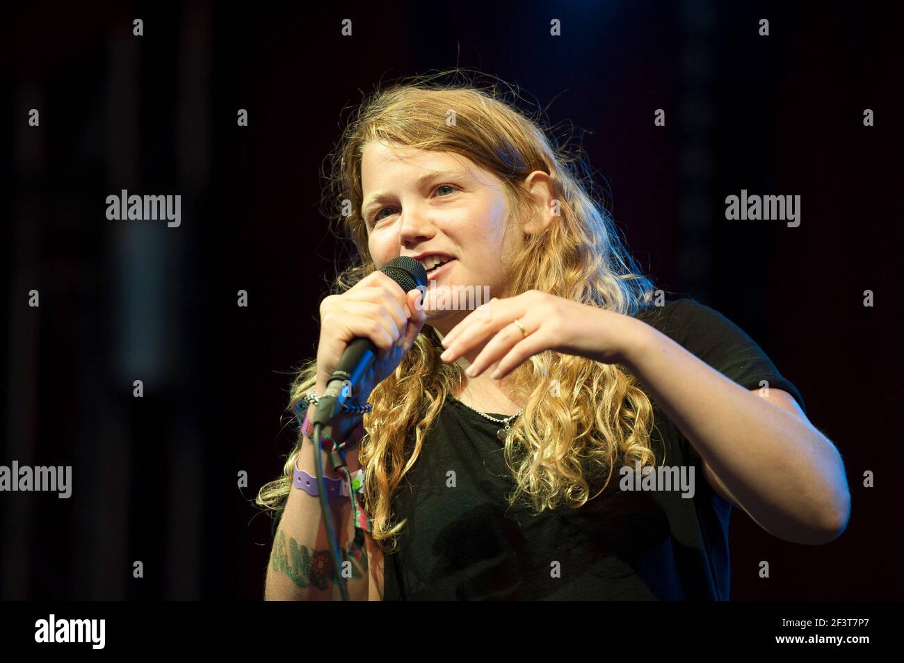 Kate Tempest performs live on stage on day 3 of Camp Bestival 2014,  Lulworth Castle - Dorset Stock Photo - Alamy