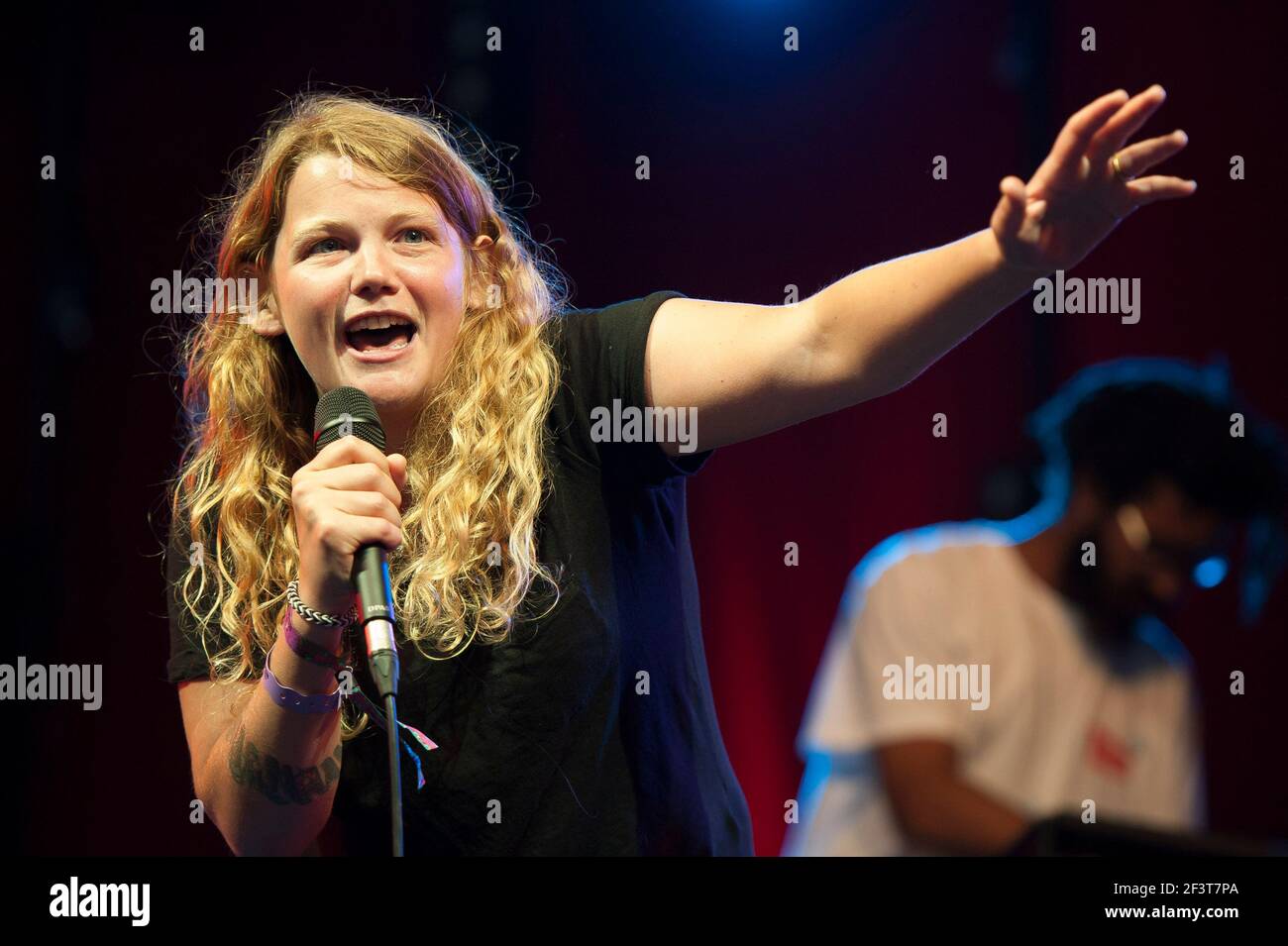 Kate Tempest performs live on stage on day 3 of Camp Bestival 2014, Lulworth Castle - Dorset Stock Photo