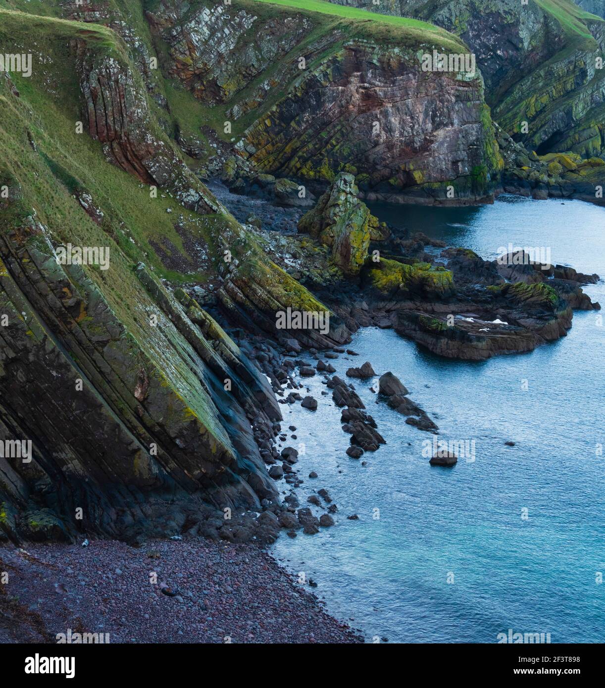 St Abbs, Berwickshire, Scotland - North Sea fishing village and nature reserve, rocks north of St Abbs Head Stock Photo