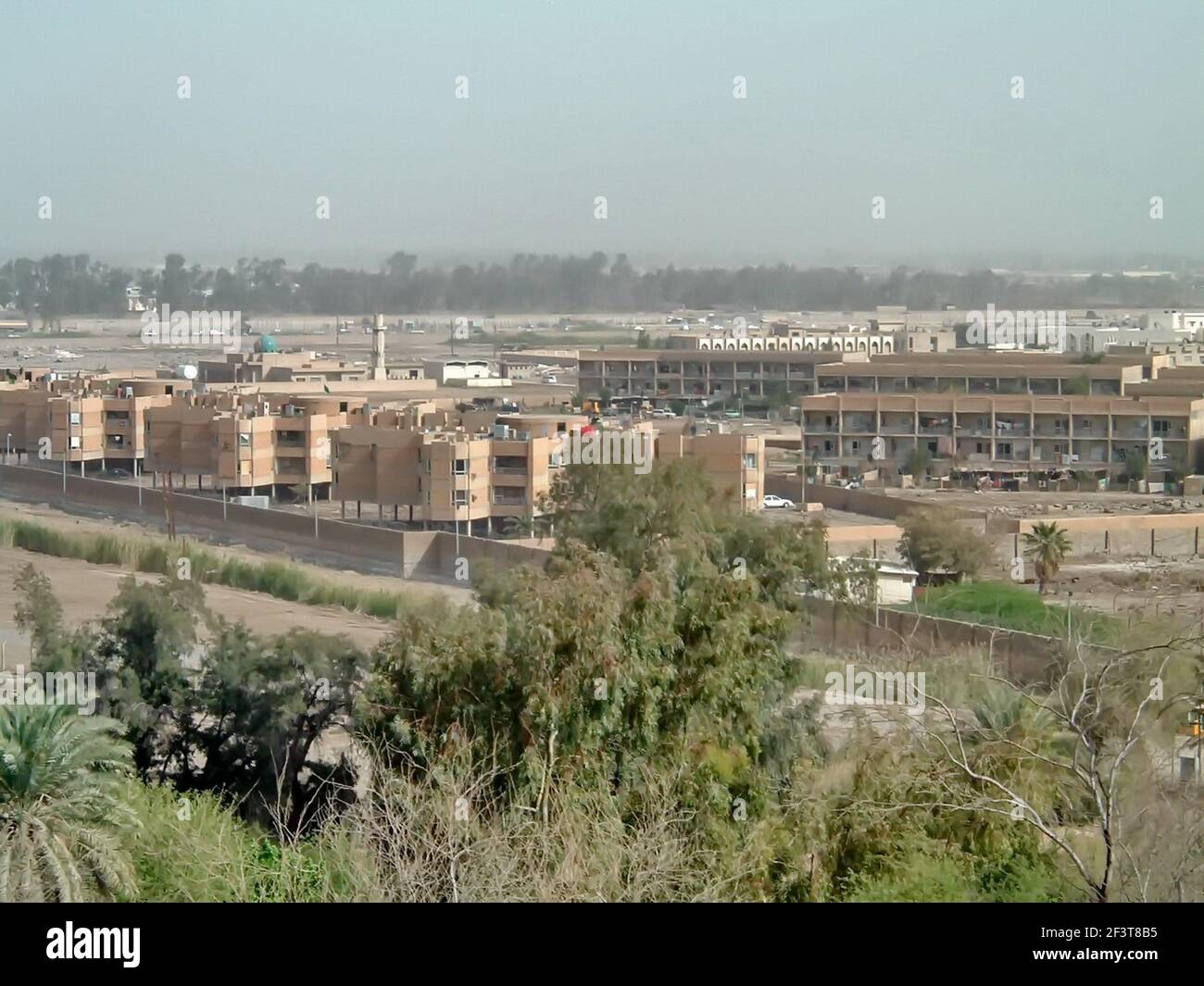 Overhead view of apartment buildings in Baghdad, Iraq, during the Gulf