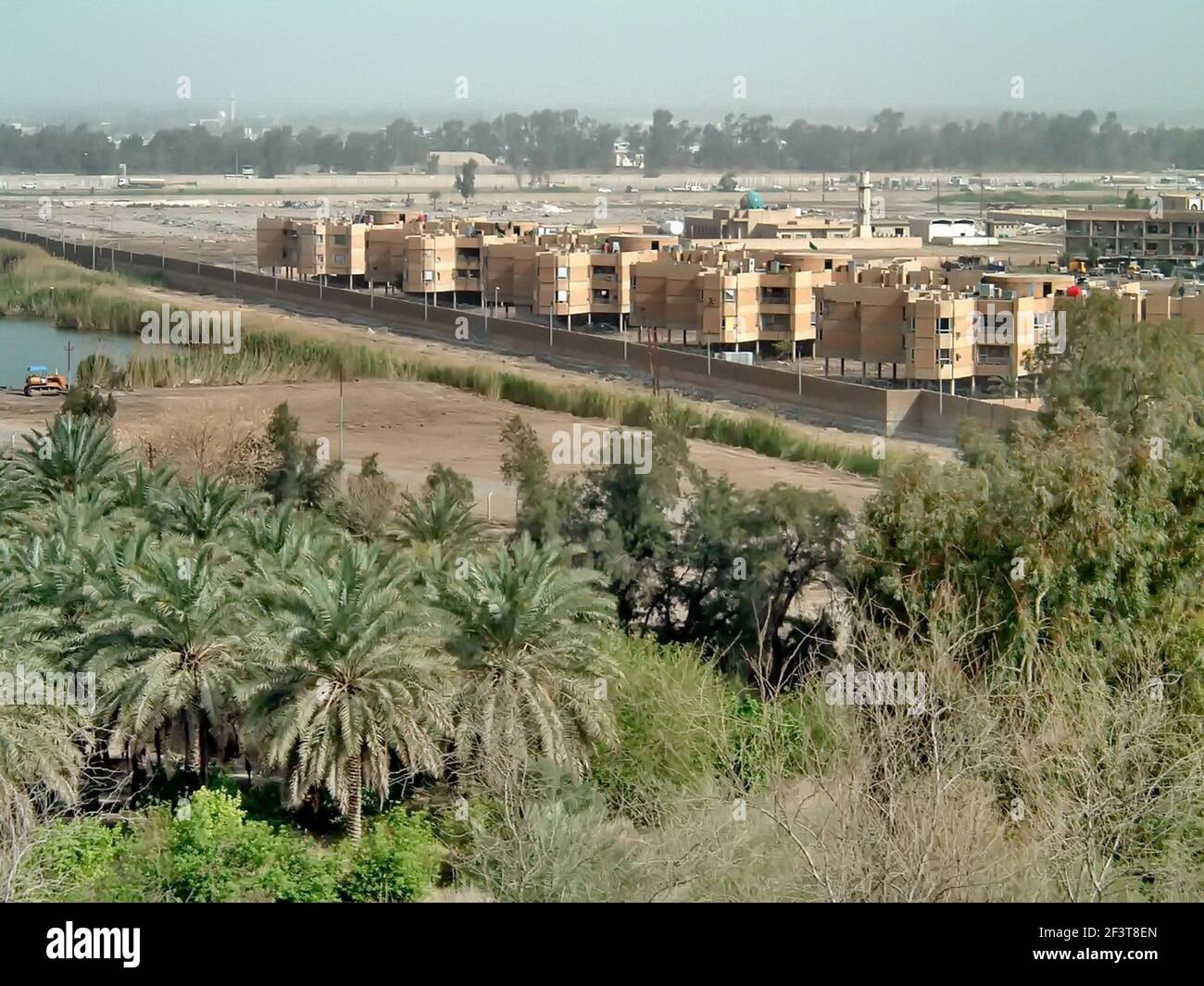 Overhead view of apartment buildings in Baghdad, Iraq, during the Gulf