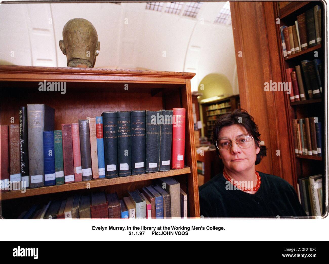 Evelyn Murray warden of the Working Mens College in Camden North London in the library Stock Photo