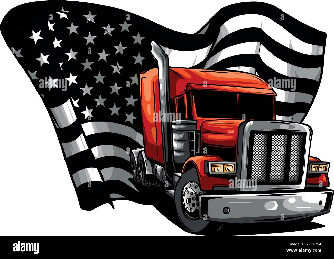 Truck road america flag Stock Vector Images Alamy