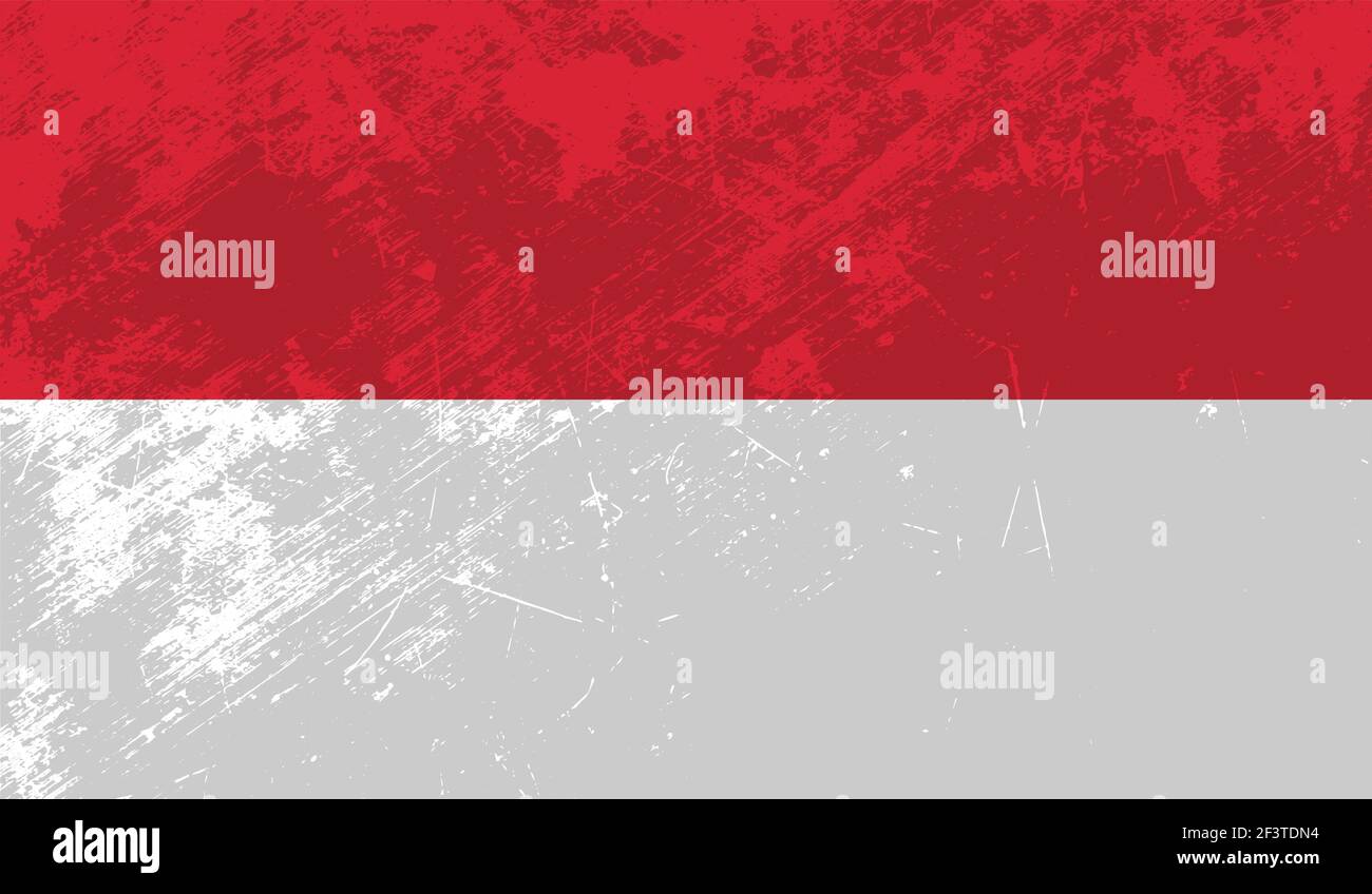 Poland flag with waving grunge texture. Vector background. Stock Vector
