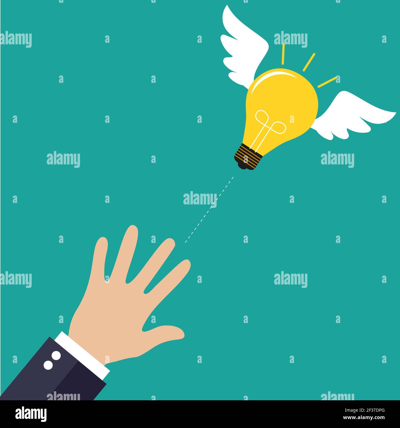 Catching The Flying Idea. Stock Vector
