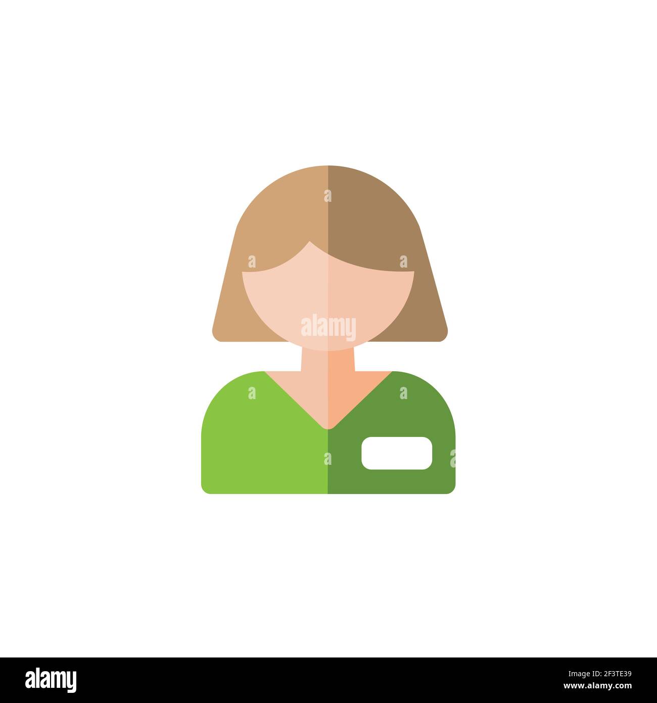 Employed people. Woman working. Flat color icon. Isolated commerce vector illustration Stock Vector