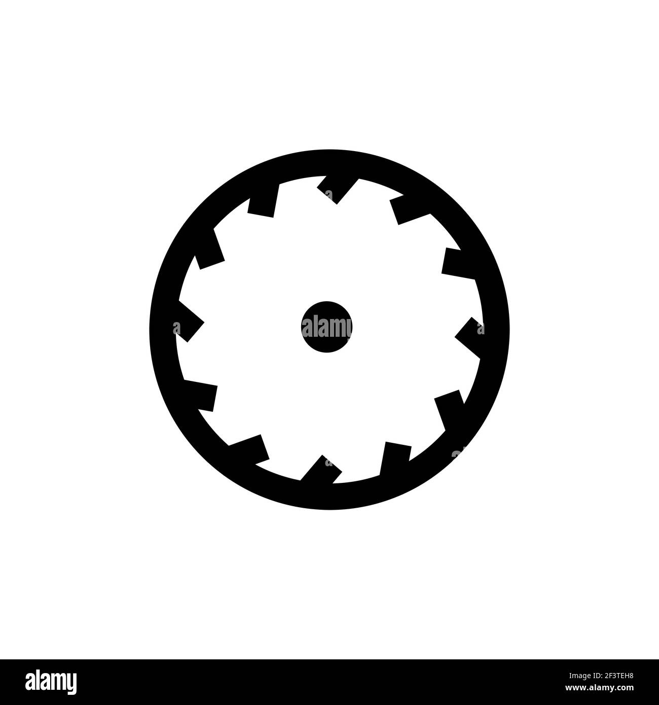 Outline icon. Saw blade emblem. Vector illustration Stock Vector Image