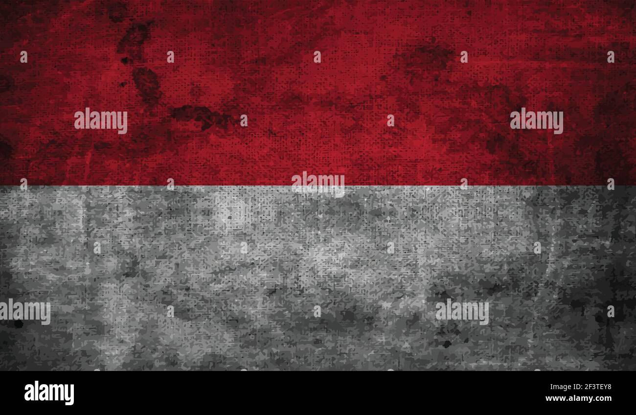 Poland flag with waving grunge texture. Vector background. Stock Vector