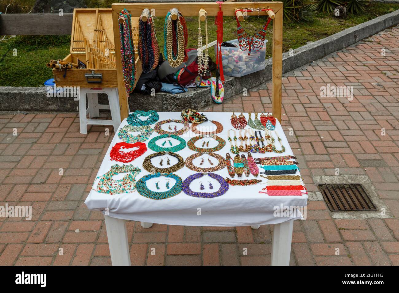 Local beaded jewellery, necklaces, bracelets, for sale as tourist