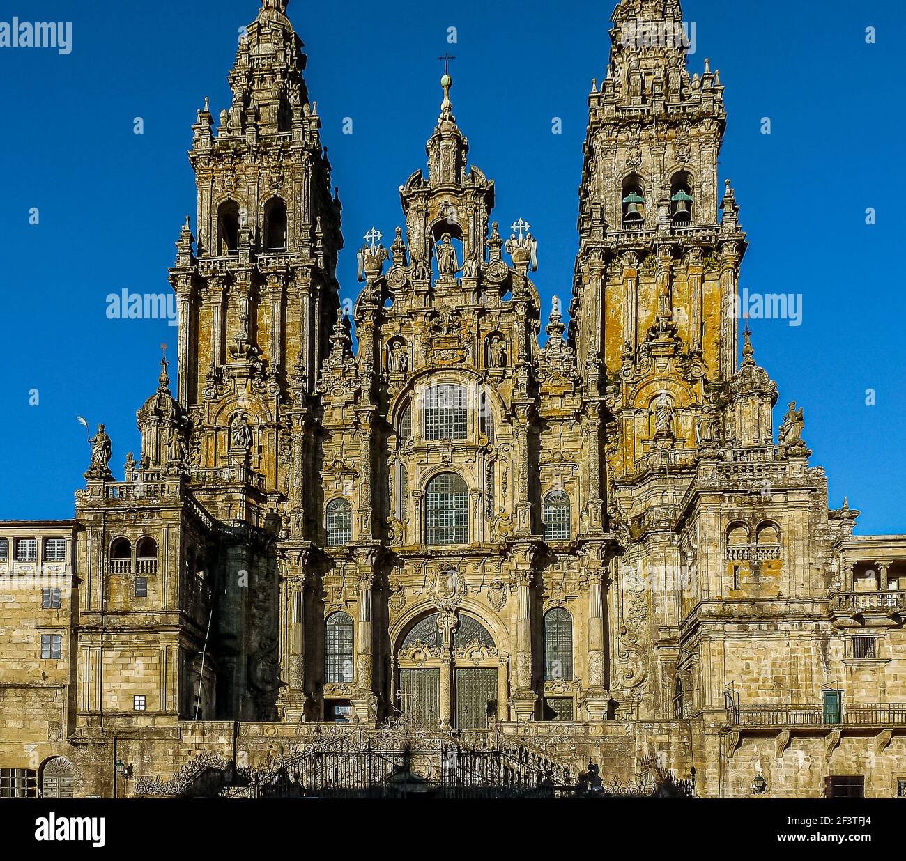 The Cathedral in Santiago de Compostela in the sunset, July 25, 2010, Spain Stock Photo