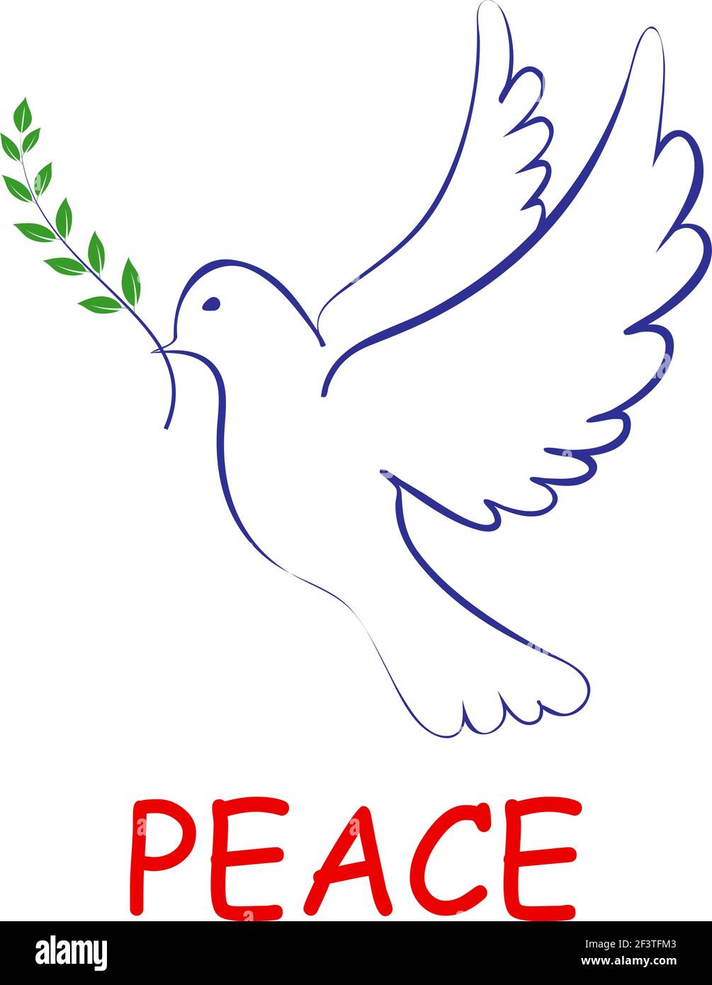 Blue outline symbol of flying dove Stock Vector Image & Art Alamy