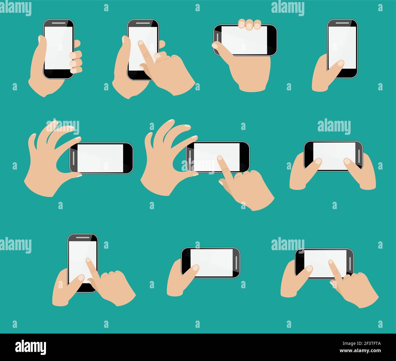 Set of hand holding smart phone Stock Vector Image & Art - Alamy