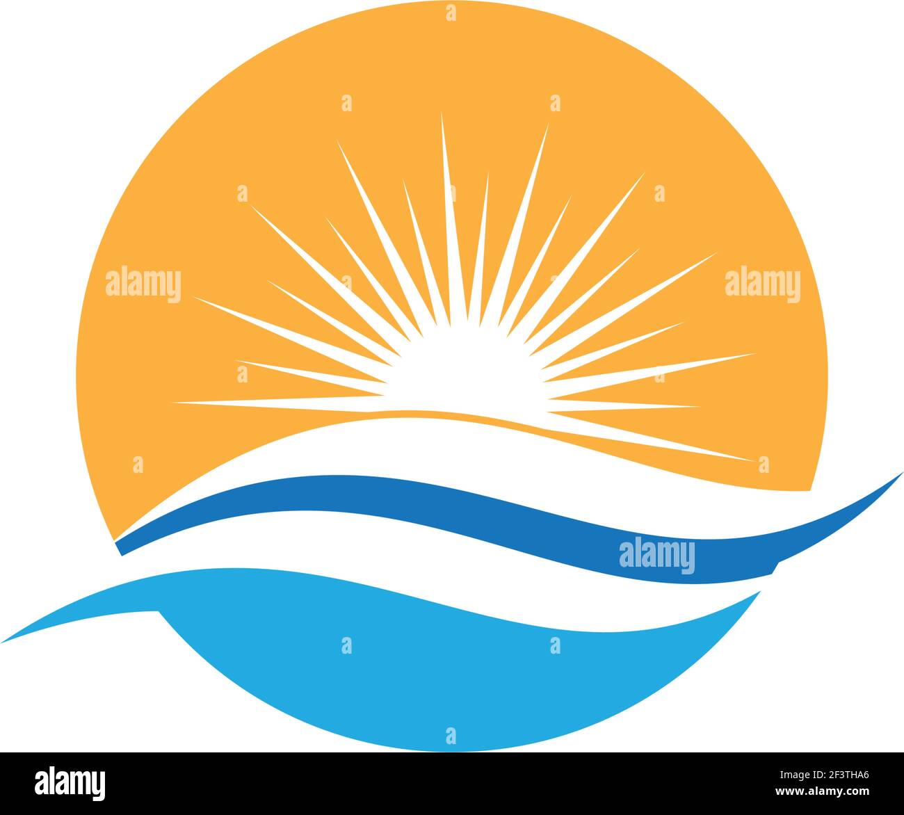 Vector Icon Logo Template Sun over horizon Stock Vector Image & Art - Alamy