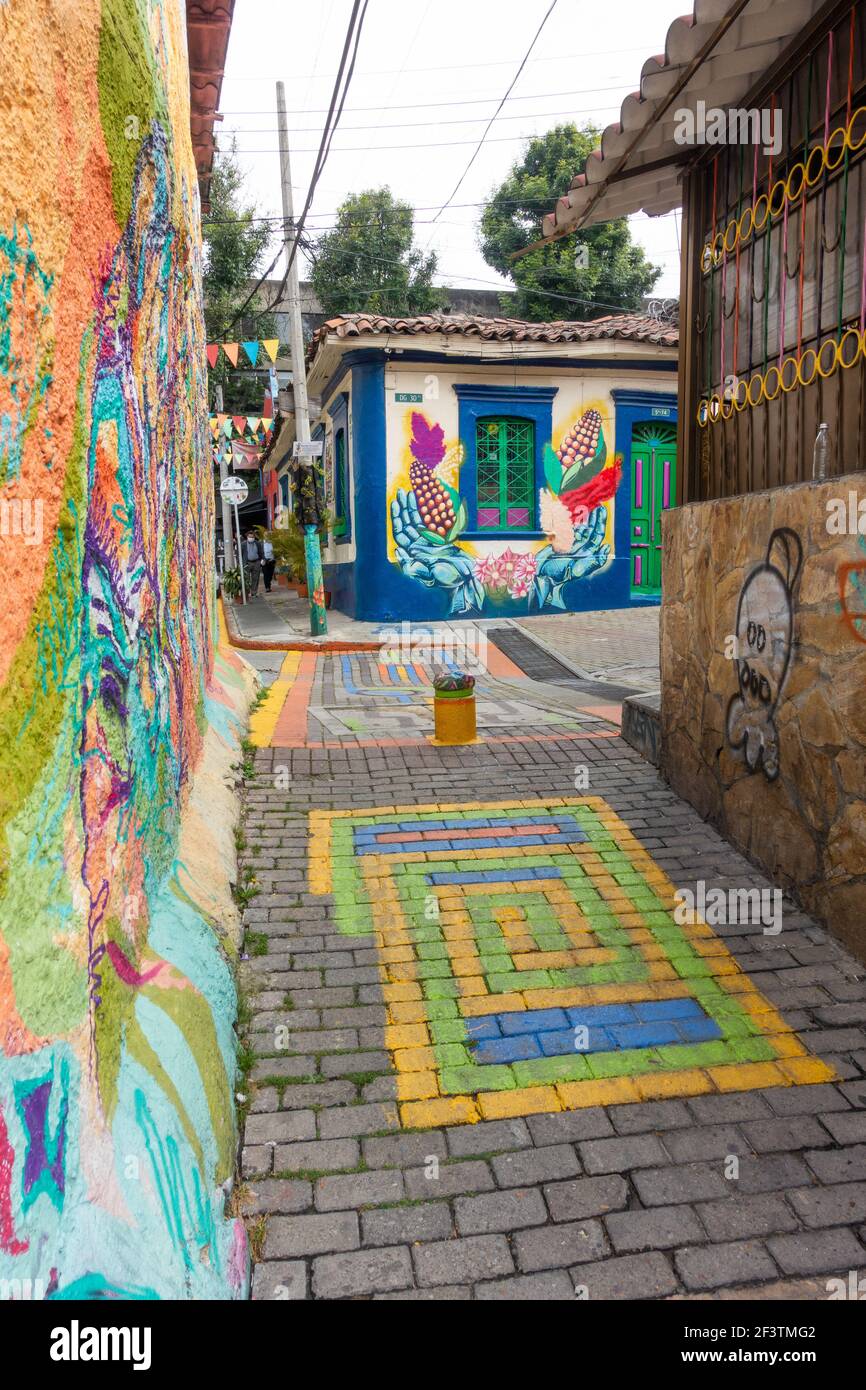 macarena district and its street art, Bogota, Colombia Stock Photo