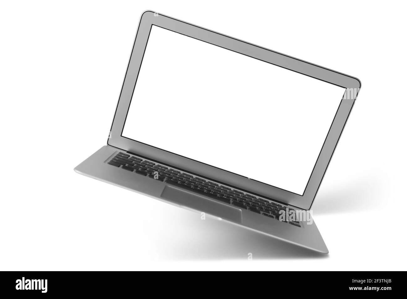 Modern laptop on white background Stock Photo