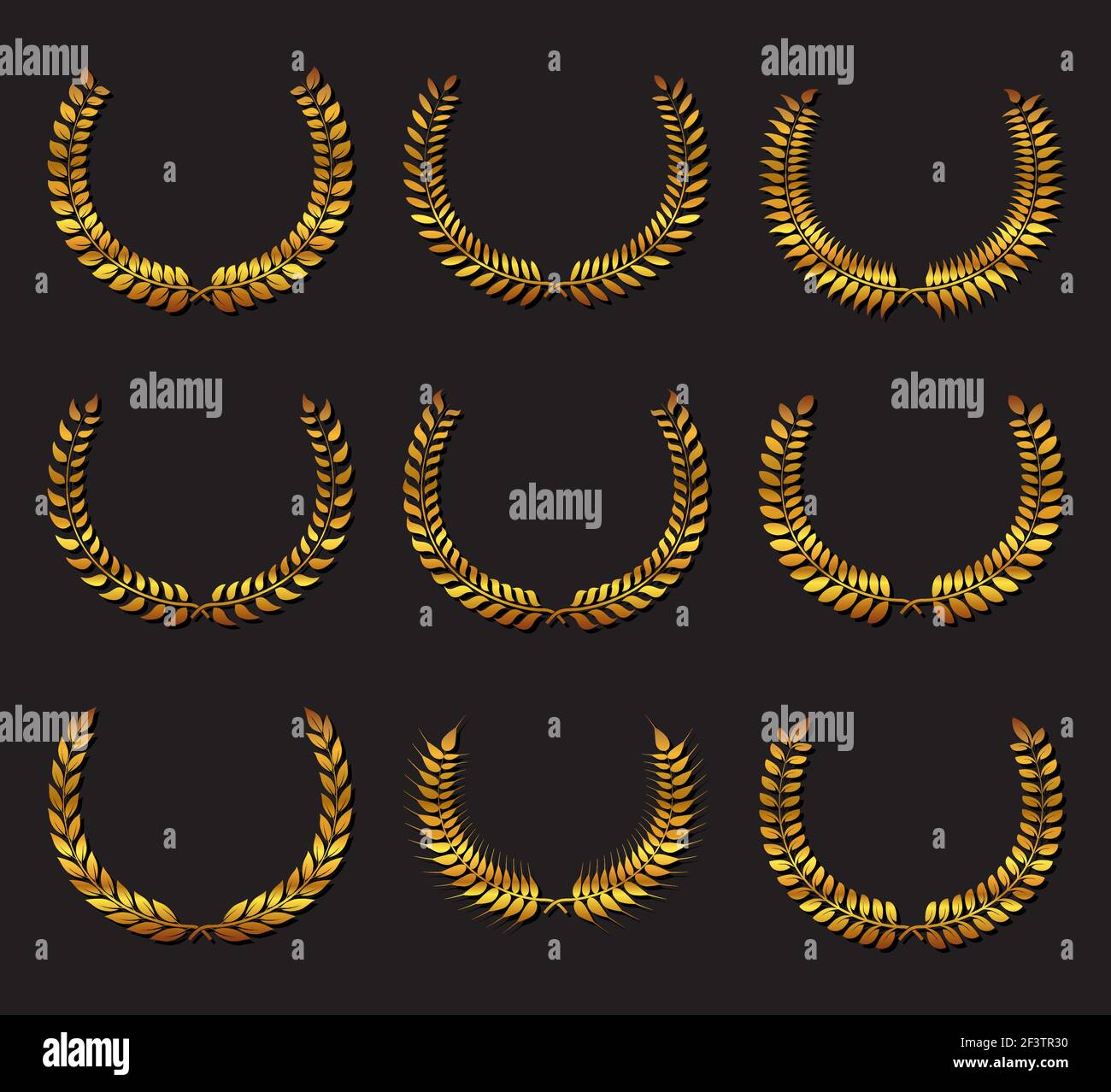 Laurel wreath black icon hi-res stock photography and images - Alamy