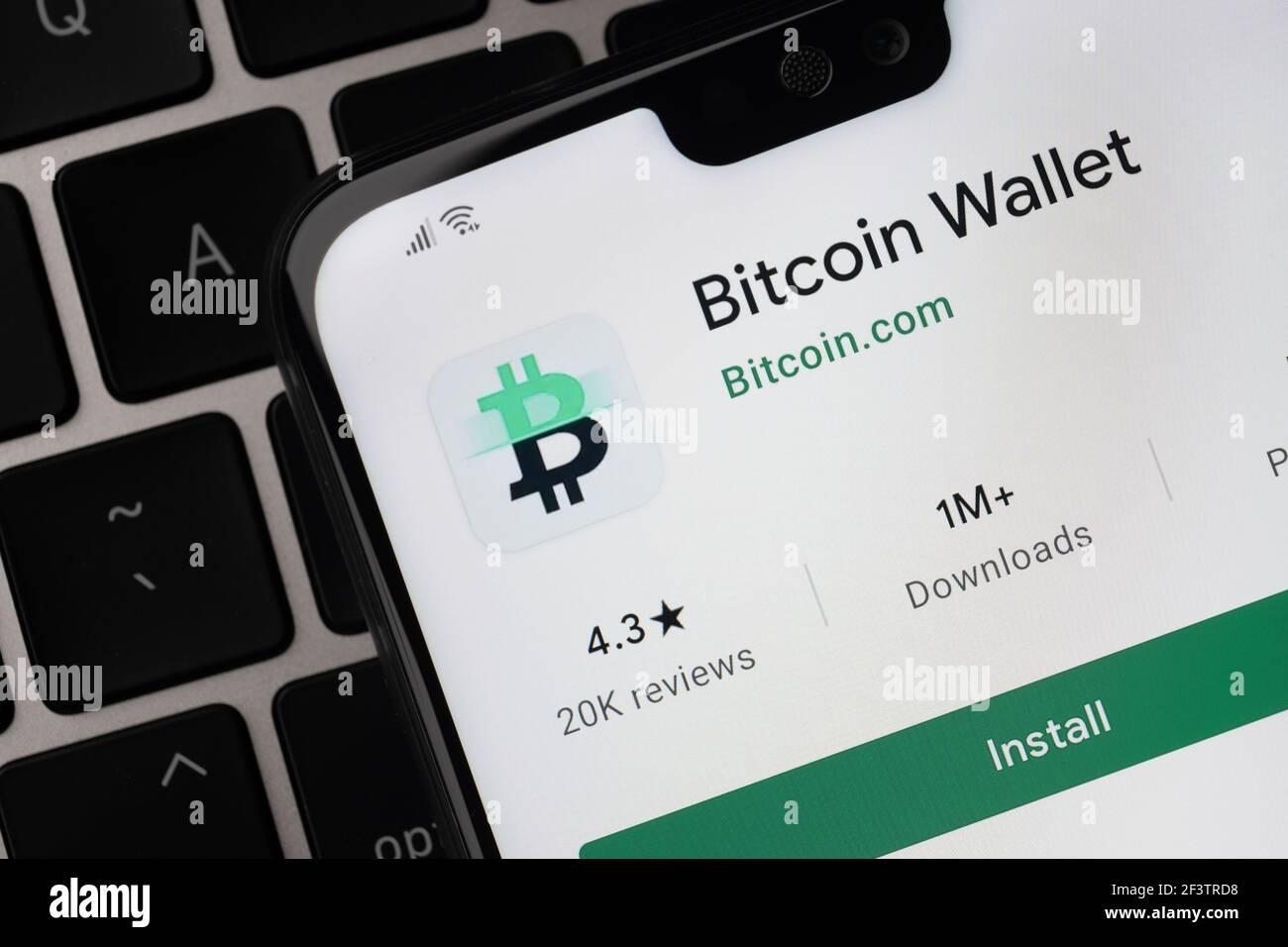 Bitcoin Wallet app seen on the screen on smartphone which is placed on the  laptop keyboard. Stafford, United Kingdom, March 14, 2021 Stock Photo -  Alamy