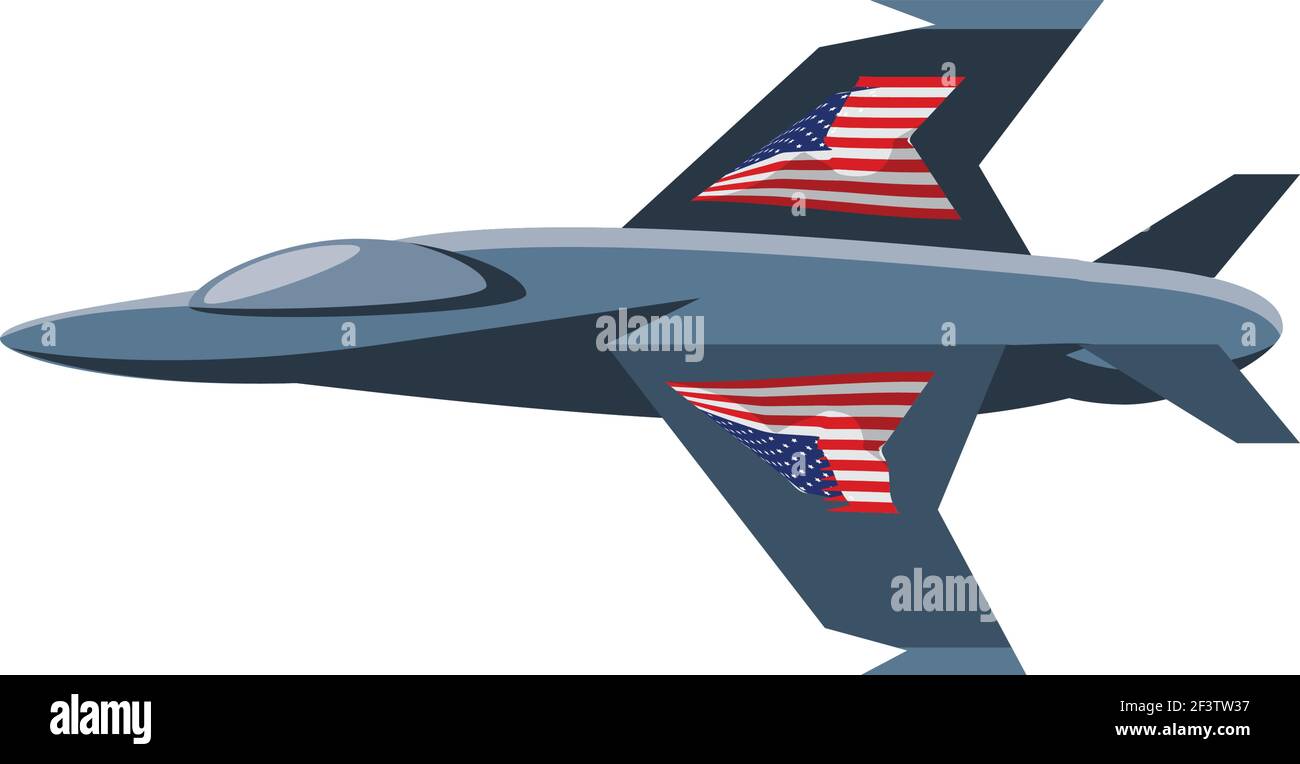american force plane icon isolated Stock Vector