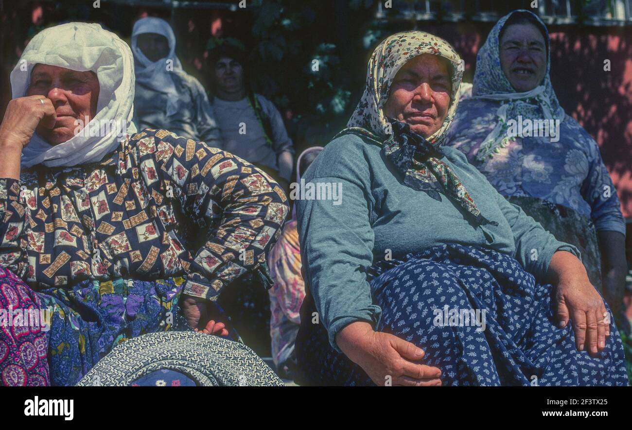 Local women watching dancing Selendi Turkey Stock Photo