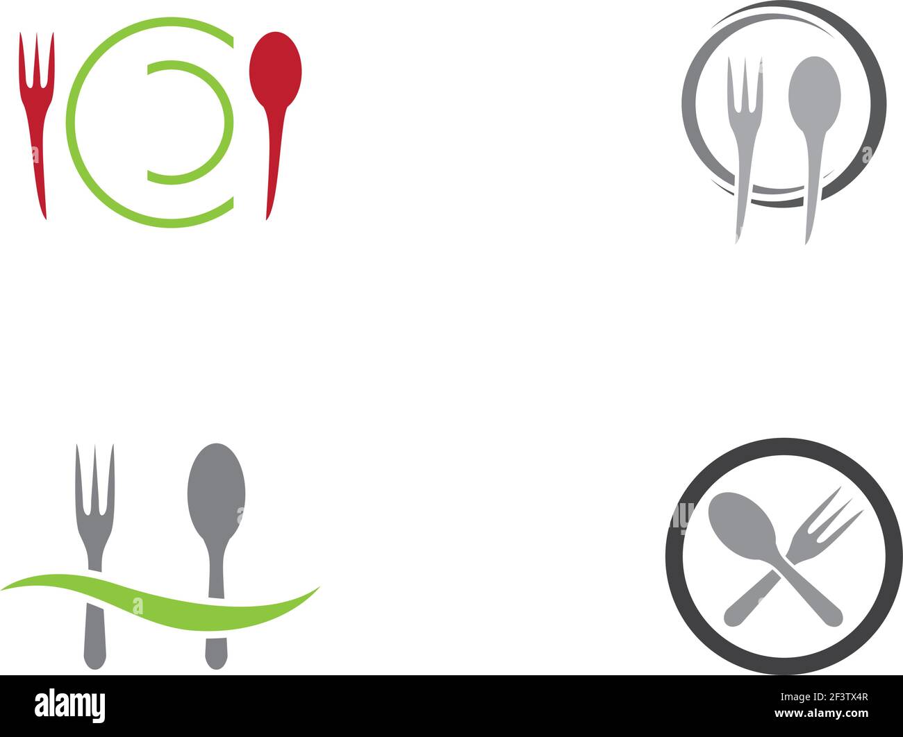 Spoon and fork logo template vector icon Stock Vector Image & Art - Alamy