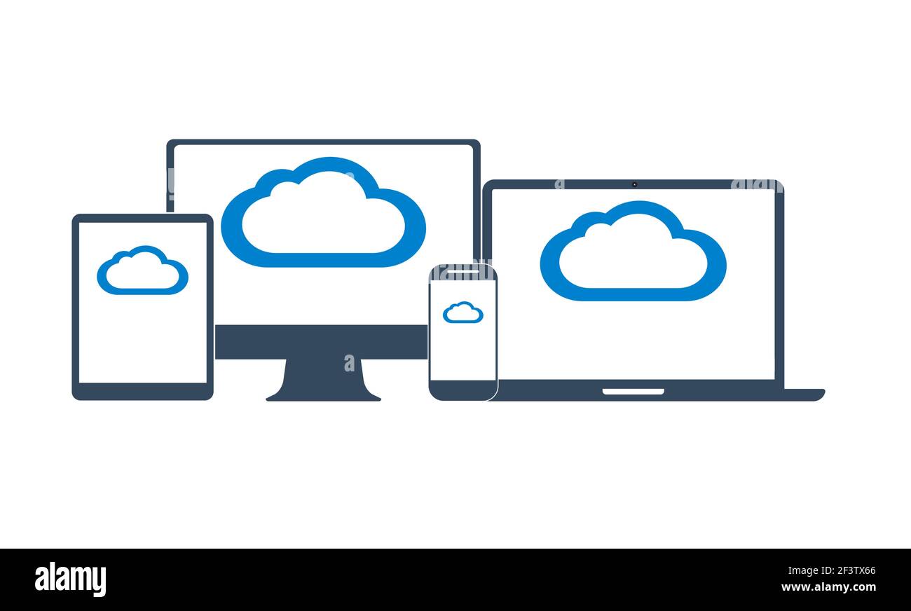 Cloud computing Network Connected all Devices Stock Vector Image & Art ...