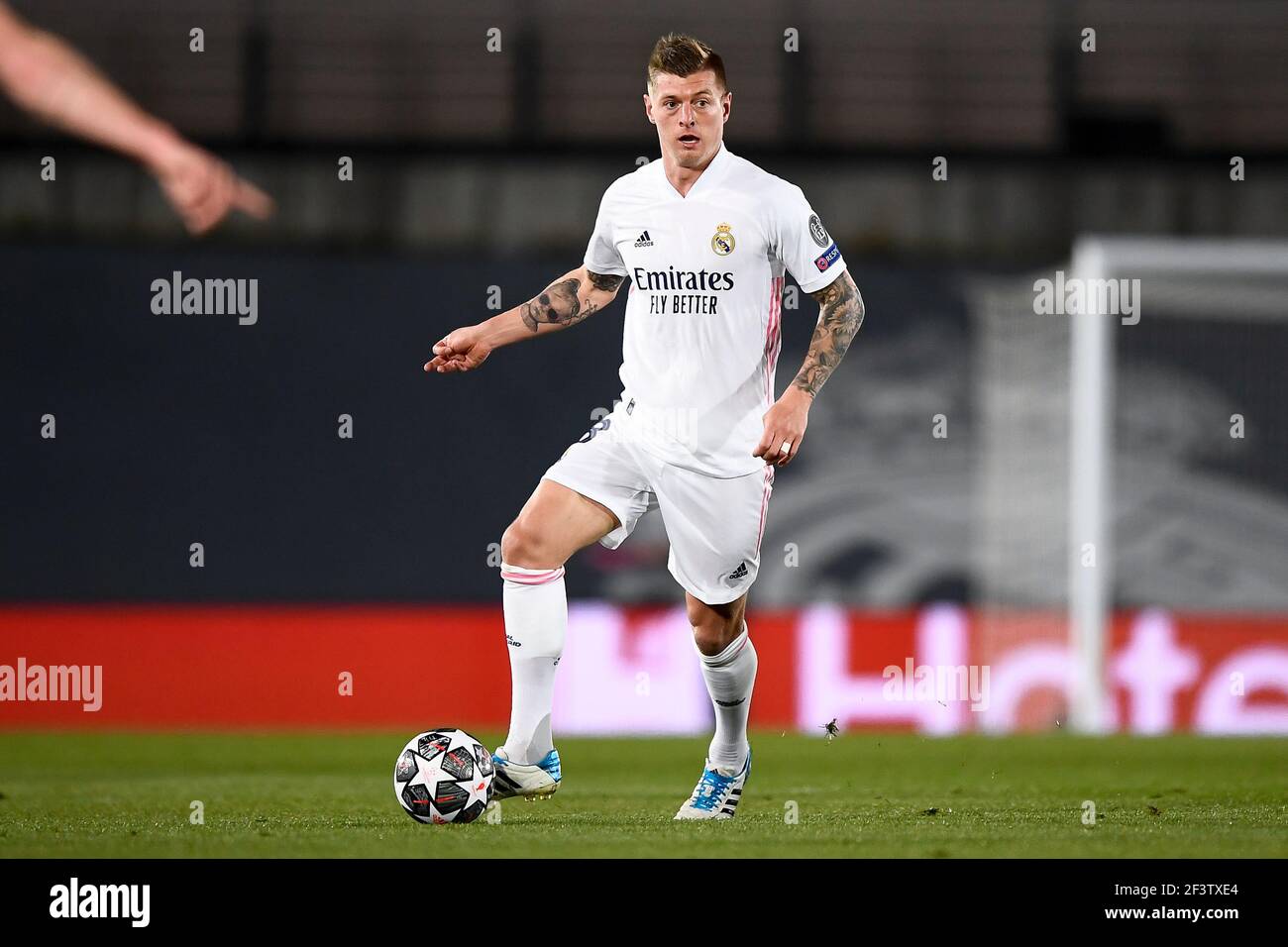 Madrid, Spain - 16 March, 2021: Toni Kroos of Real Madrid CF in action during the UEFA Champions League Round of 16 second leg football match between Real Madrid CF and Atalanta BC. Real Madrid CF won 3-1 over Atalanta BC. Credit: Nicolò Campo/Alamy Live News Stock Photo
