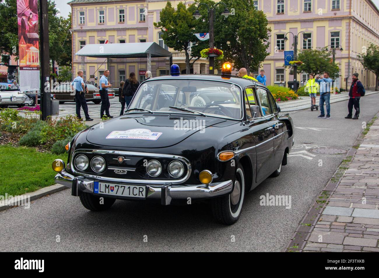 Front Look at Rear Engined luxury car Tatra 603 at Oldtimer Rallye Tatry, classic car meet Stock Photo