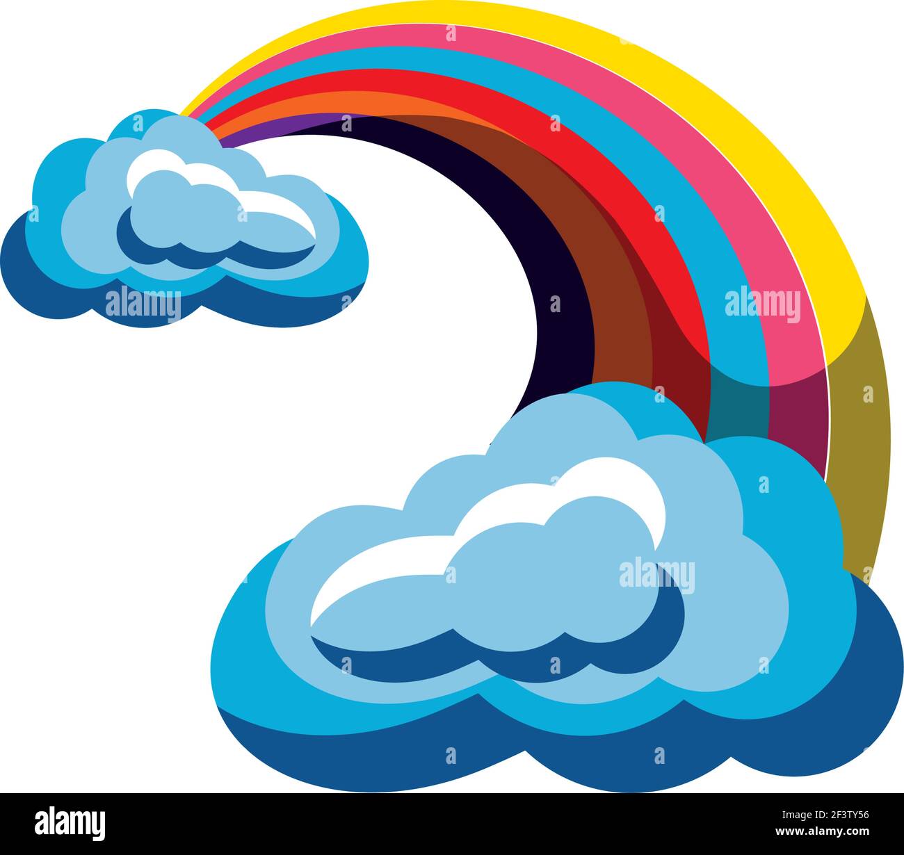 rainbow clouds cartoon icon isolated Stock Vector Image & Art - Alamy