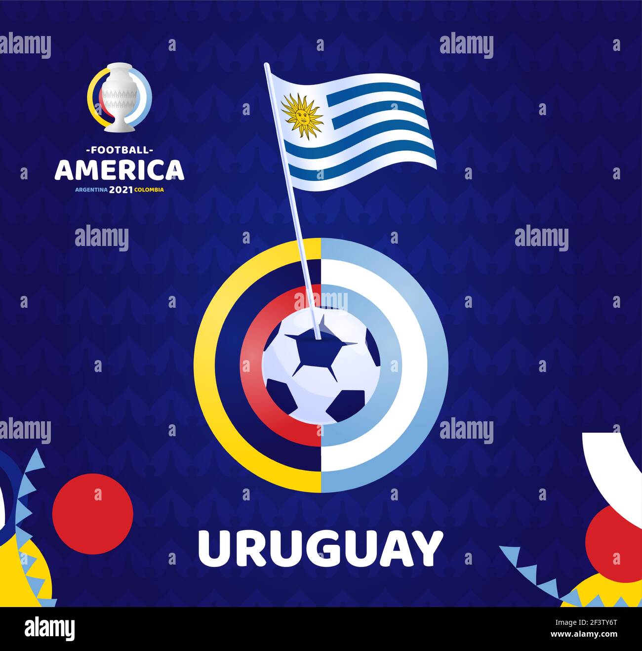 Premium Vector  Flag of uruguay with soccer ball as a background