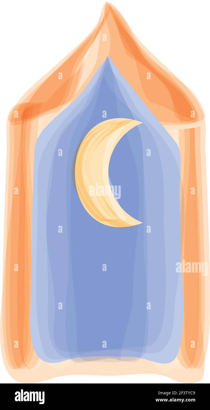 window moon drawing design isolated Stock Vector