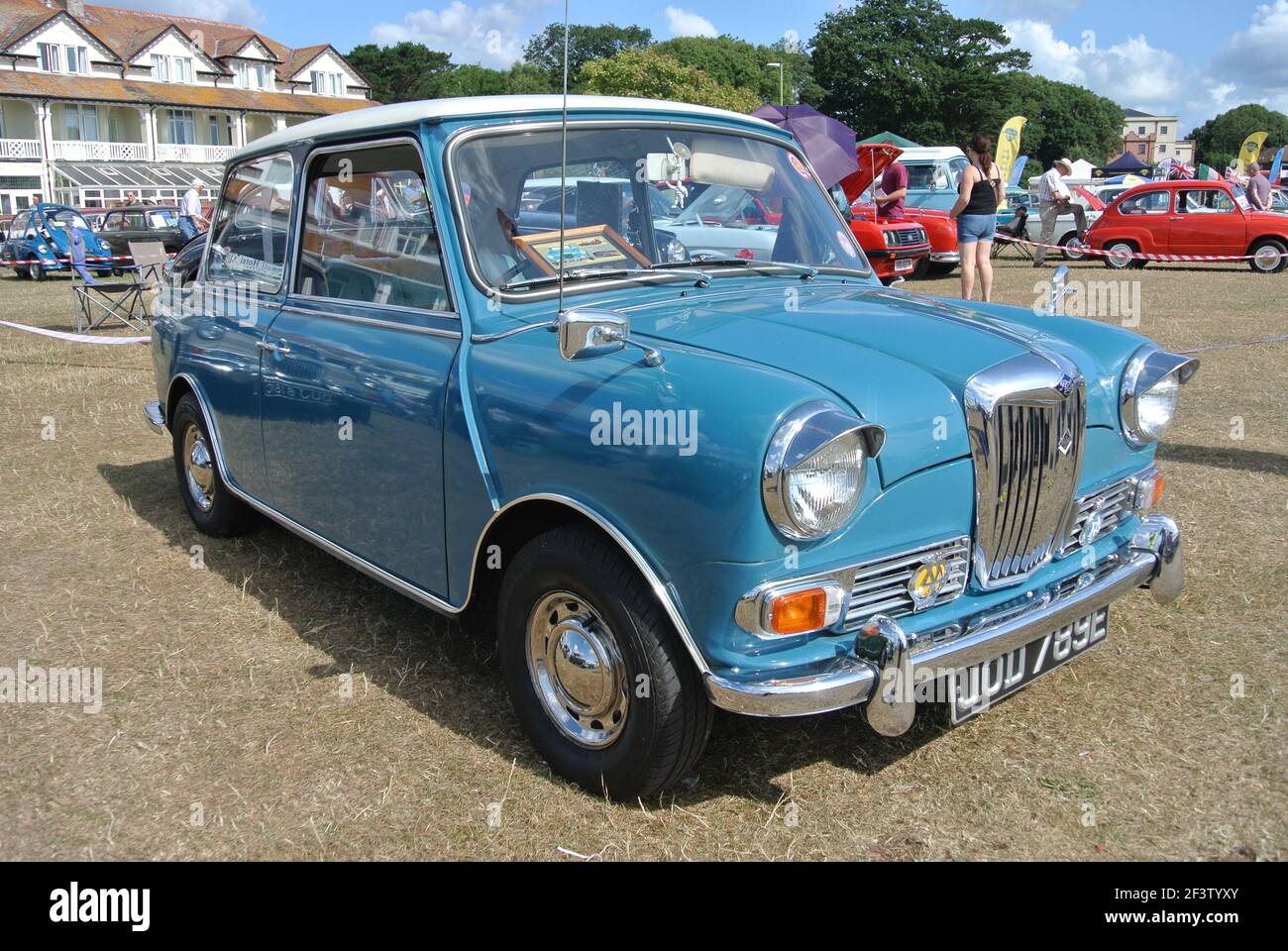 A 1967 Riley Elf parked up on display at the English Riviera classic car show, Paignton, Devon, England, UK. Stock Photo