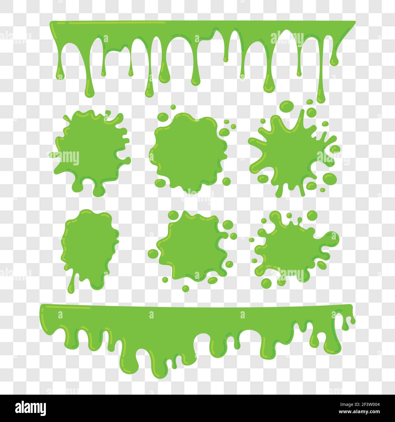 Green slime vector set on checkered transparent background. Paint drop  abstract illustration Stock Vector Image & Art - Alamy
