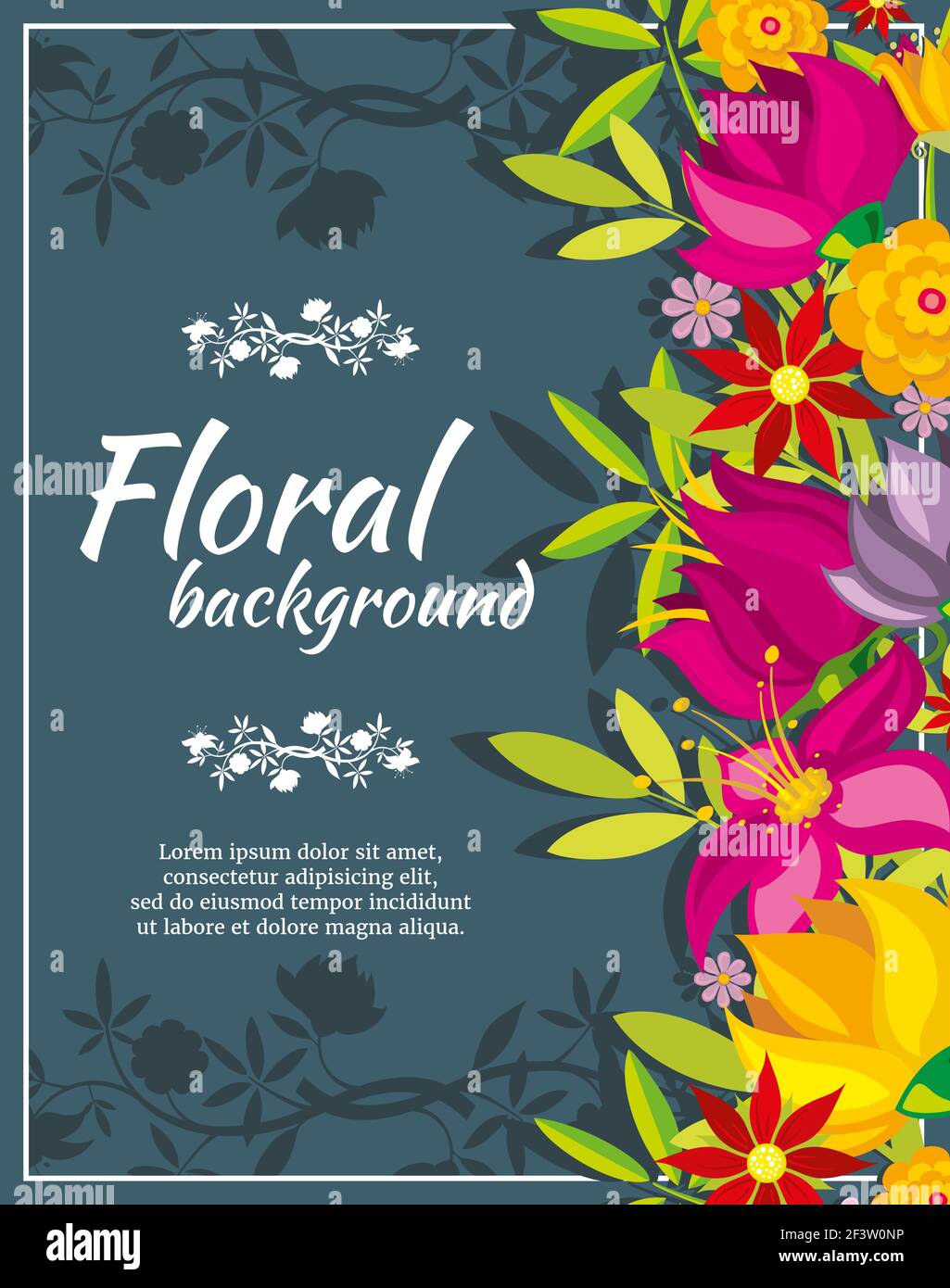 Abstract vector spring background with flowers brochure template ...