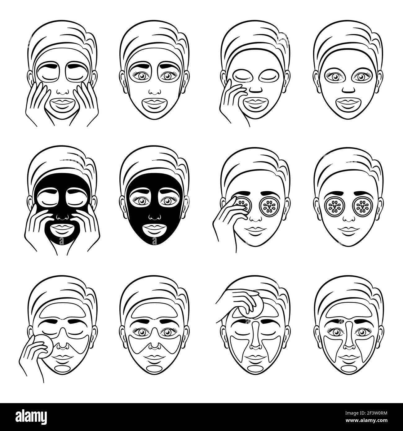 Girl cares and protects face with various cosmetics product. Protection