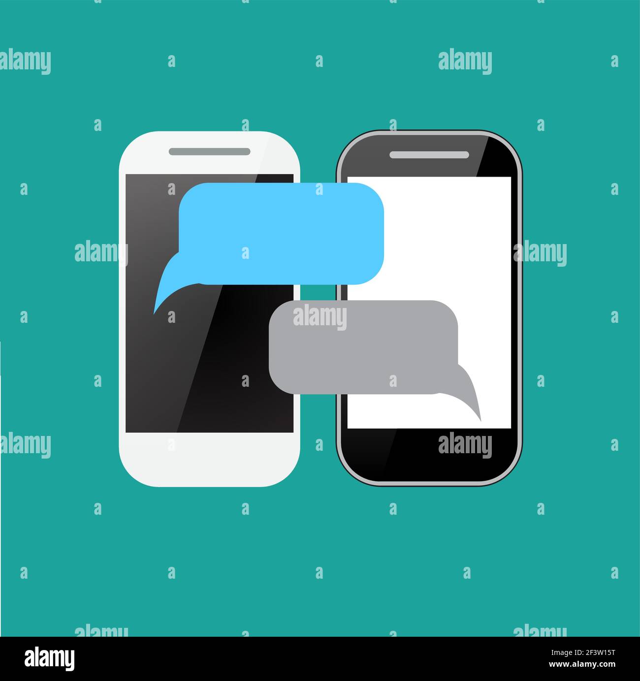 Two smartphones with blank Stock Vector