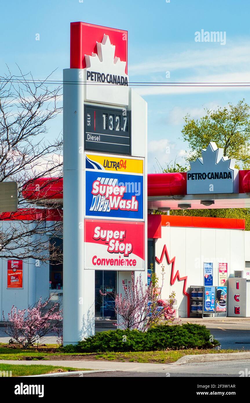 Petro-Canada Advertising Structure, Toronto, Canada Stock Photo