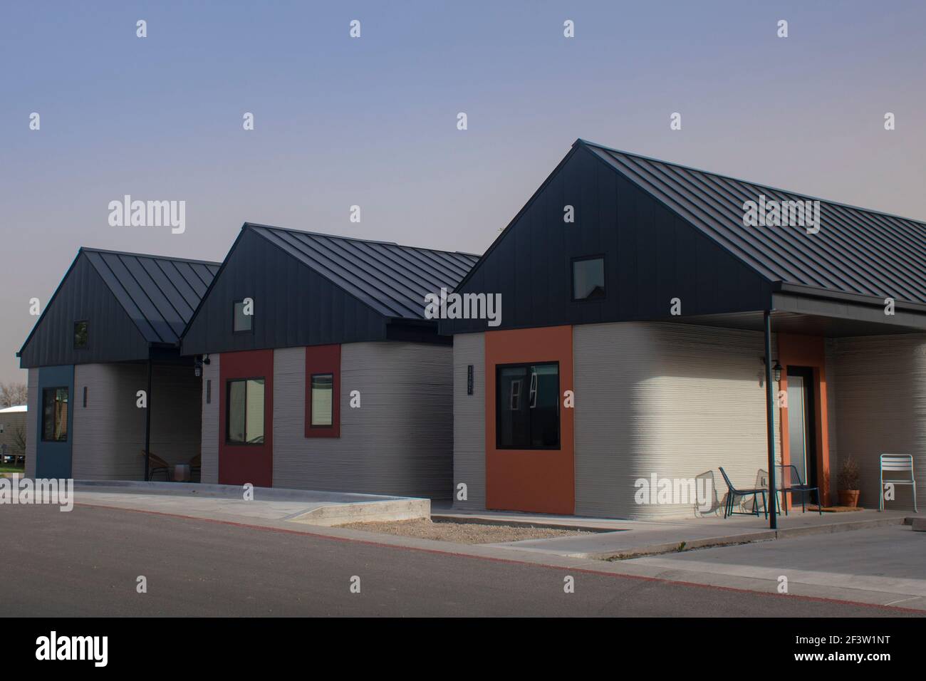 Austin, Texas March 17 2021 3D printed homes in the Community First