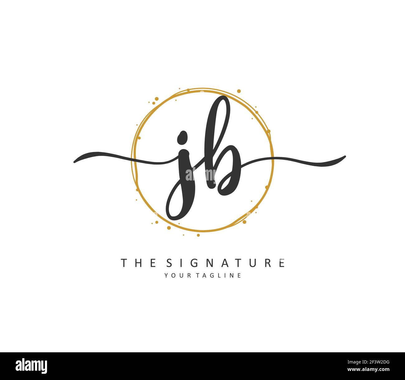 J B JB Initial letter handwriting and signature logo. A concept