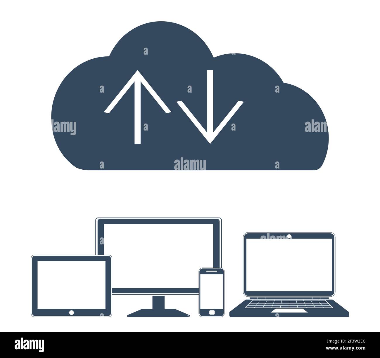 Cloud computing Network Connected all Devices Stock Vector Image & Art ...