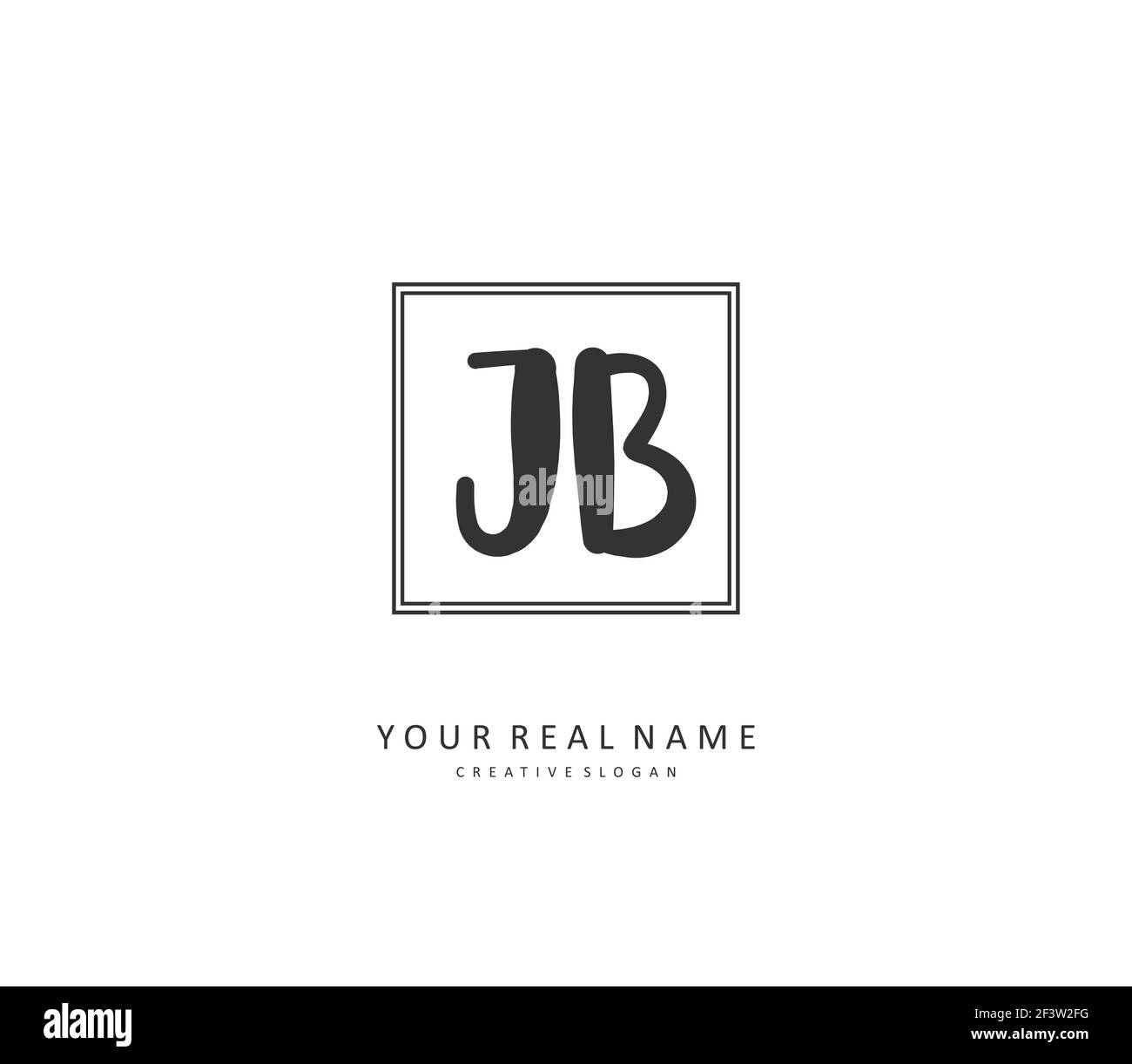 J B JB Initial letter handwriting and signature logo. A concept