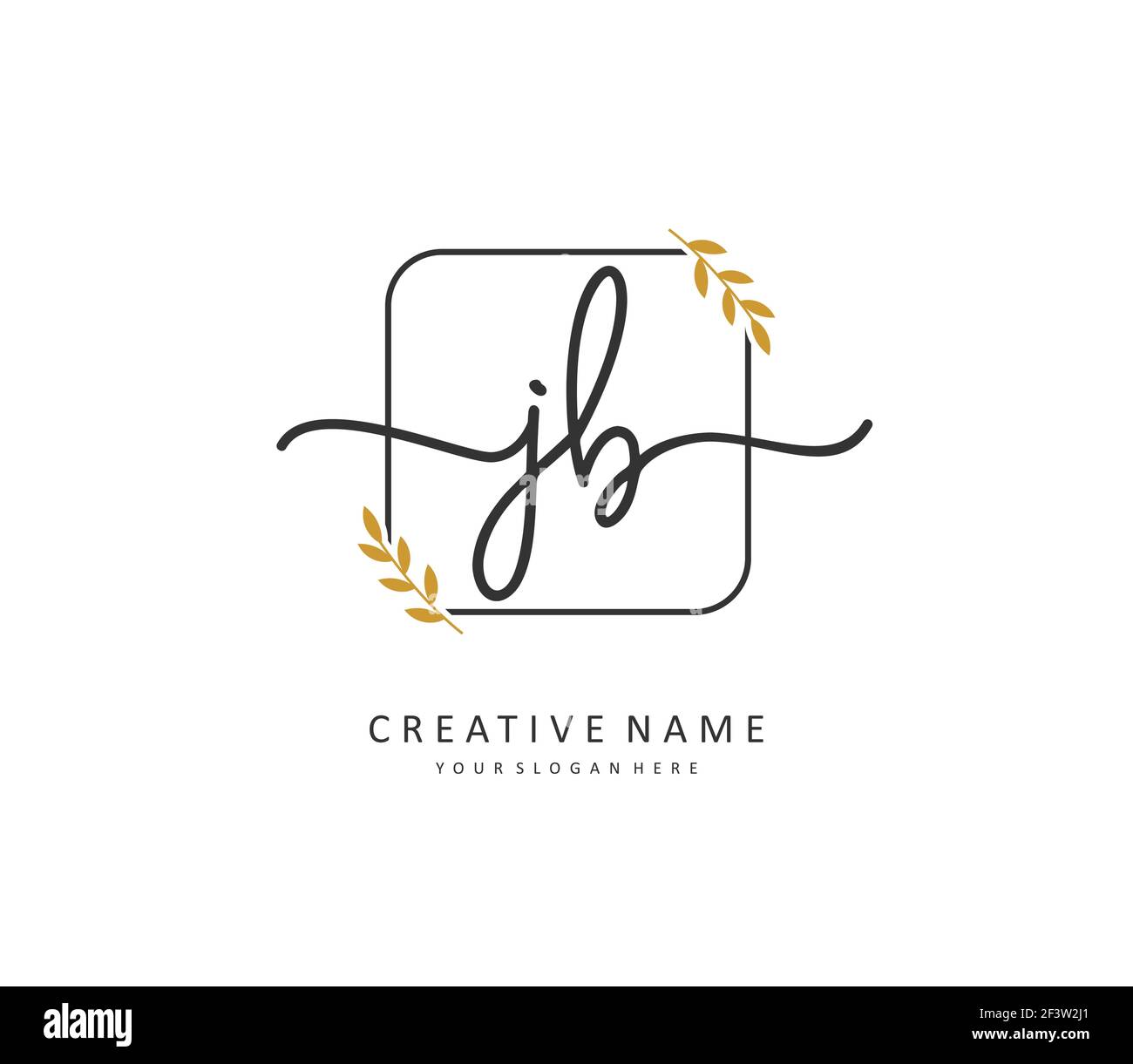 J B JB Initial letter handwriting and signature logo. A concept ...