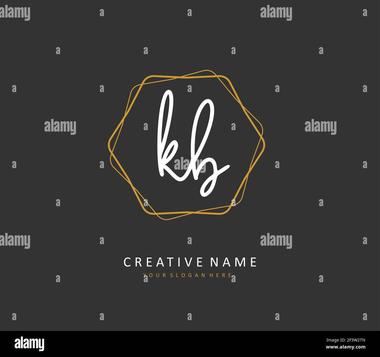 Kb Signature Design K B KB Initial letter handwriting and signature logo. A concept ...