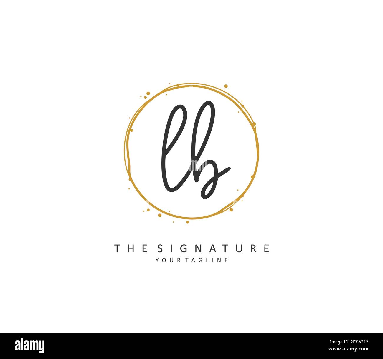 L B LB Initial Letter Handwriting And Signature Logo. A Concept ...