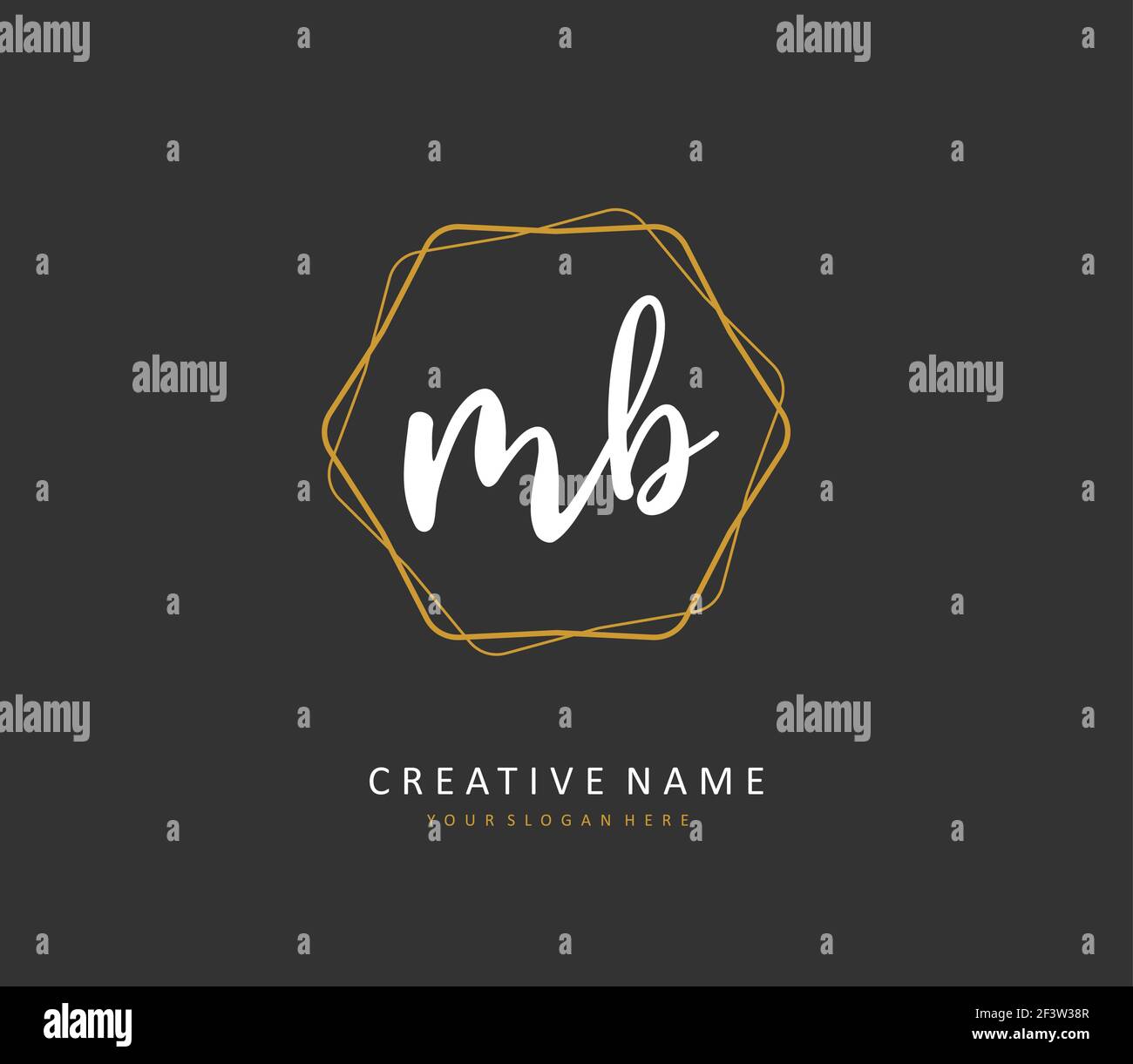 M B MB Initial letter handwriting and signature logo. A concept handwriting initial logo with template element. Stock Vector