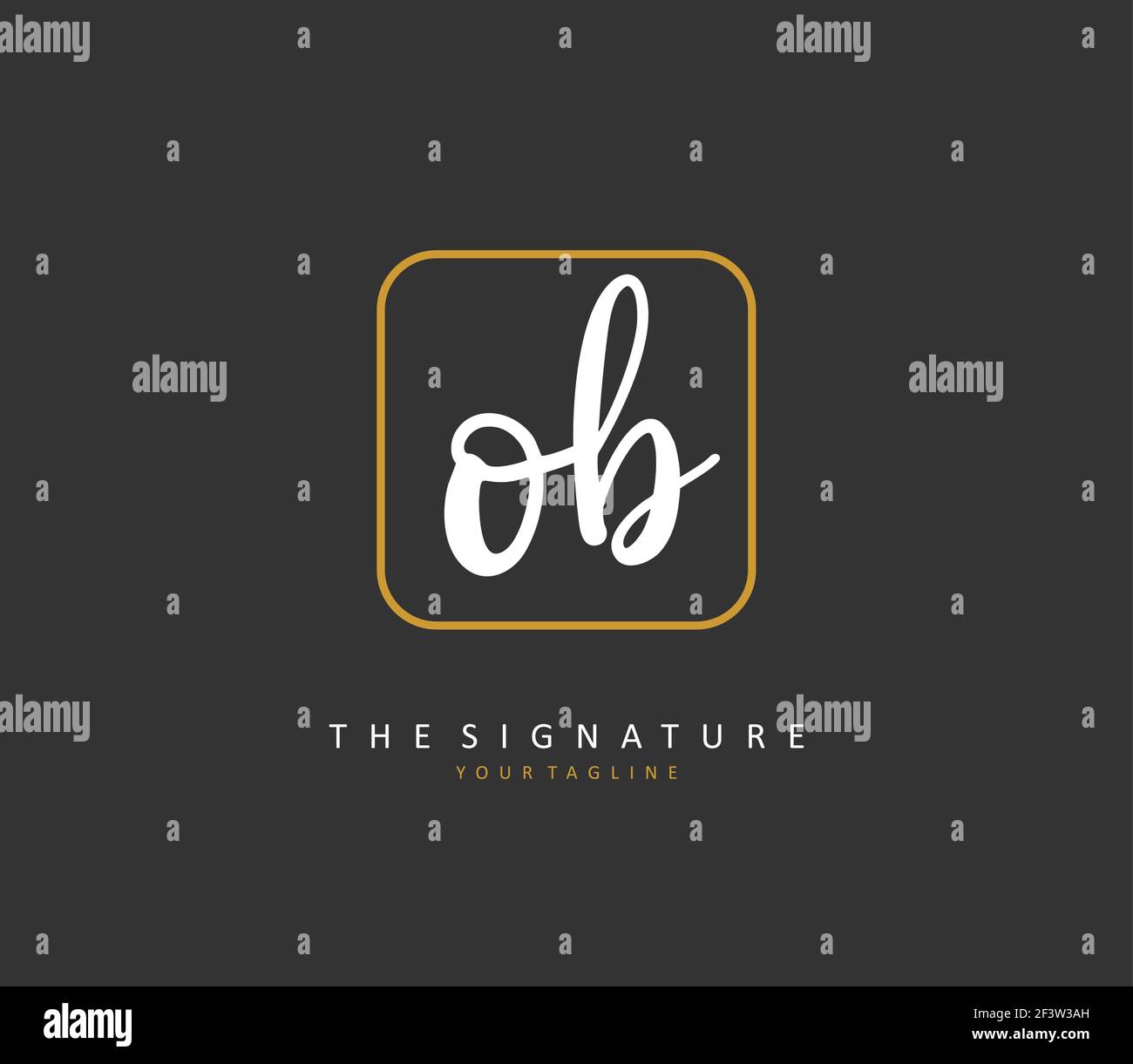 O B O Initial letter handwriting and signature logo. A concept ...