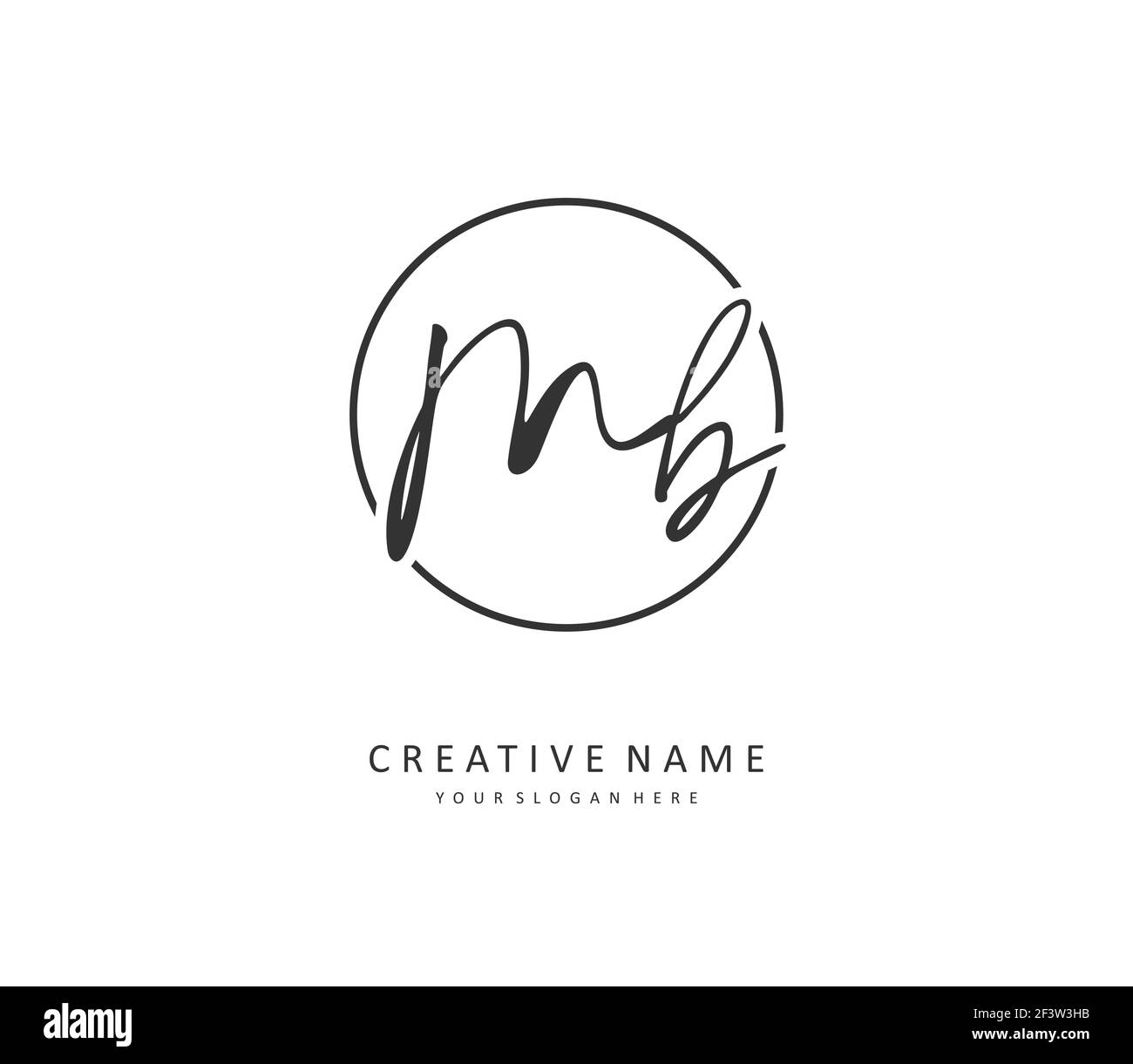 M B MB Initial letter handwriting and signature logo. A concept ...