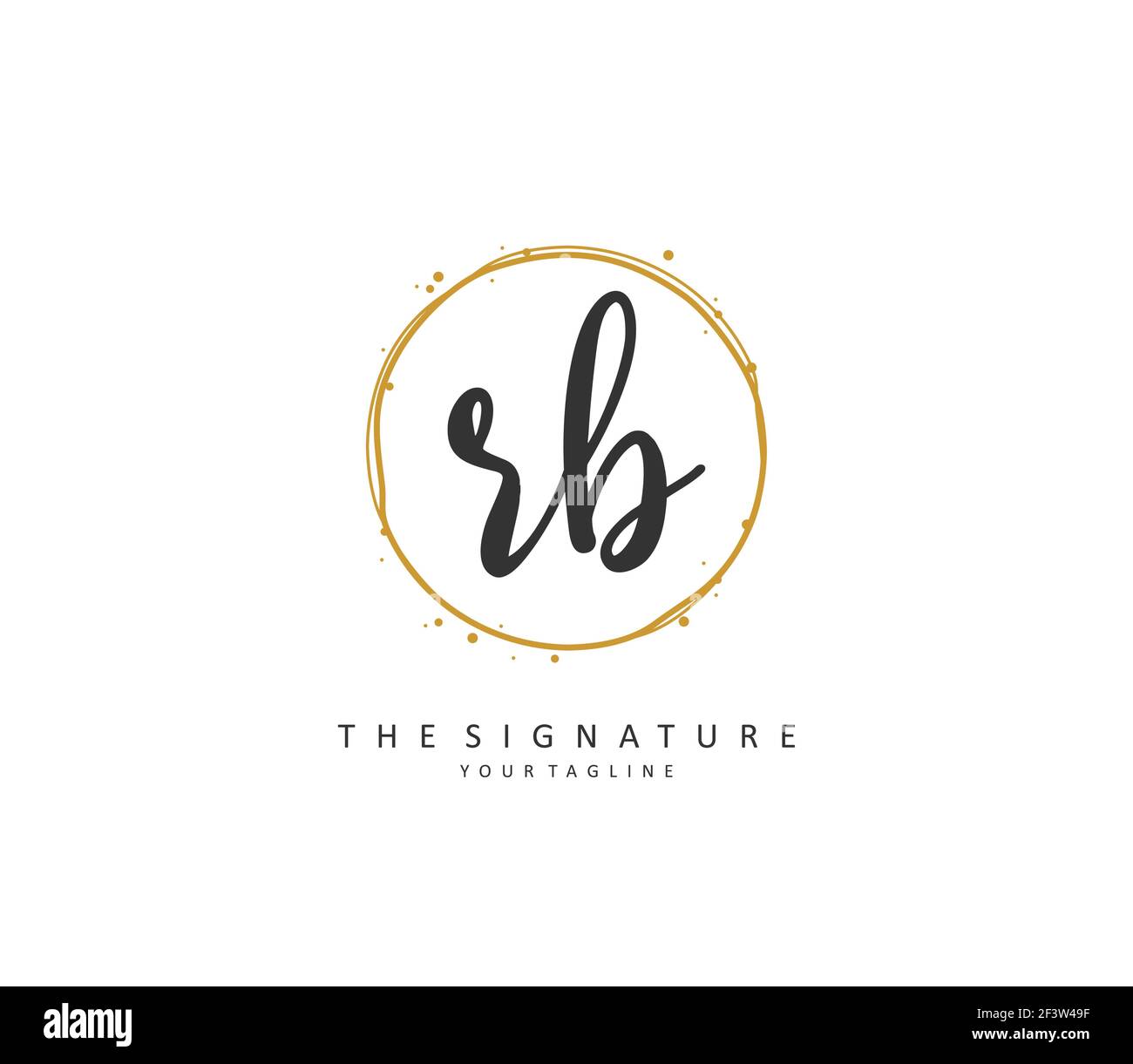 R B RB Initial letter handwriting and signature logo. A concept ...