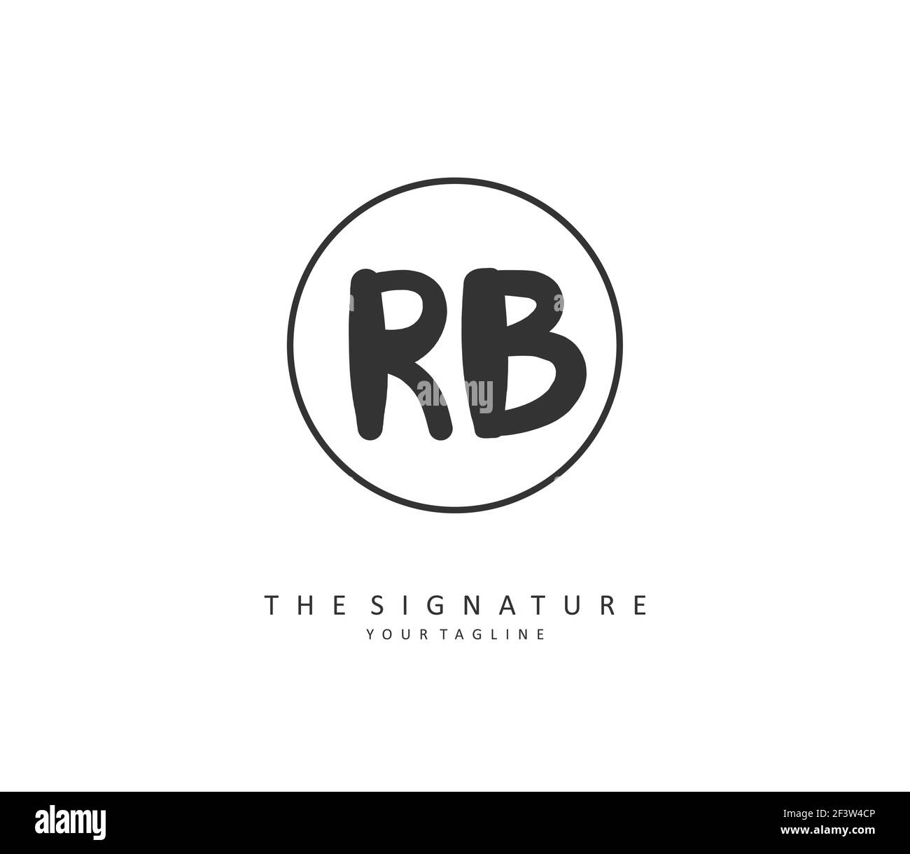 R B RB Initial letter handwriting and signature logo. A concept ...