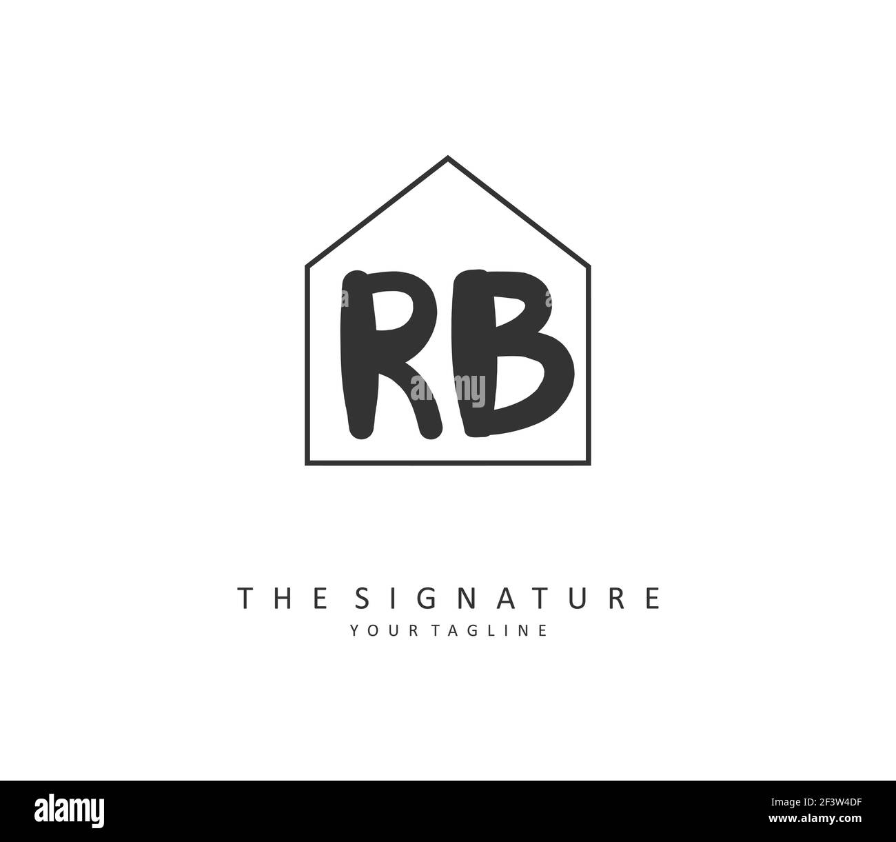 R B RB Initial letter handwriting and signature logo. A concept ...