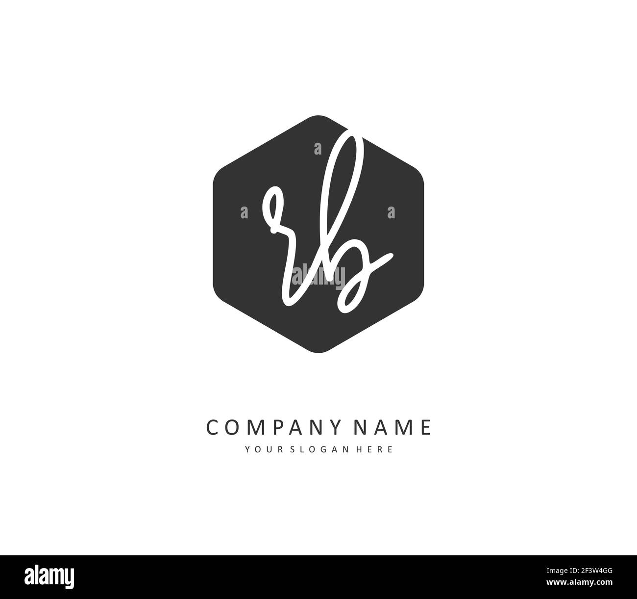 R B RB Initial letter handwriting and signature logo. A concept ...